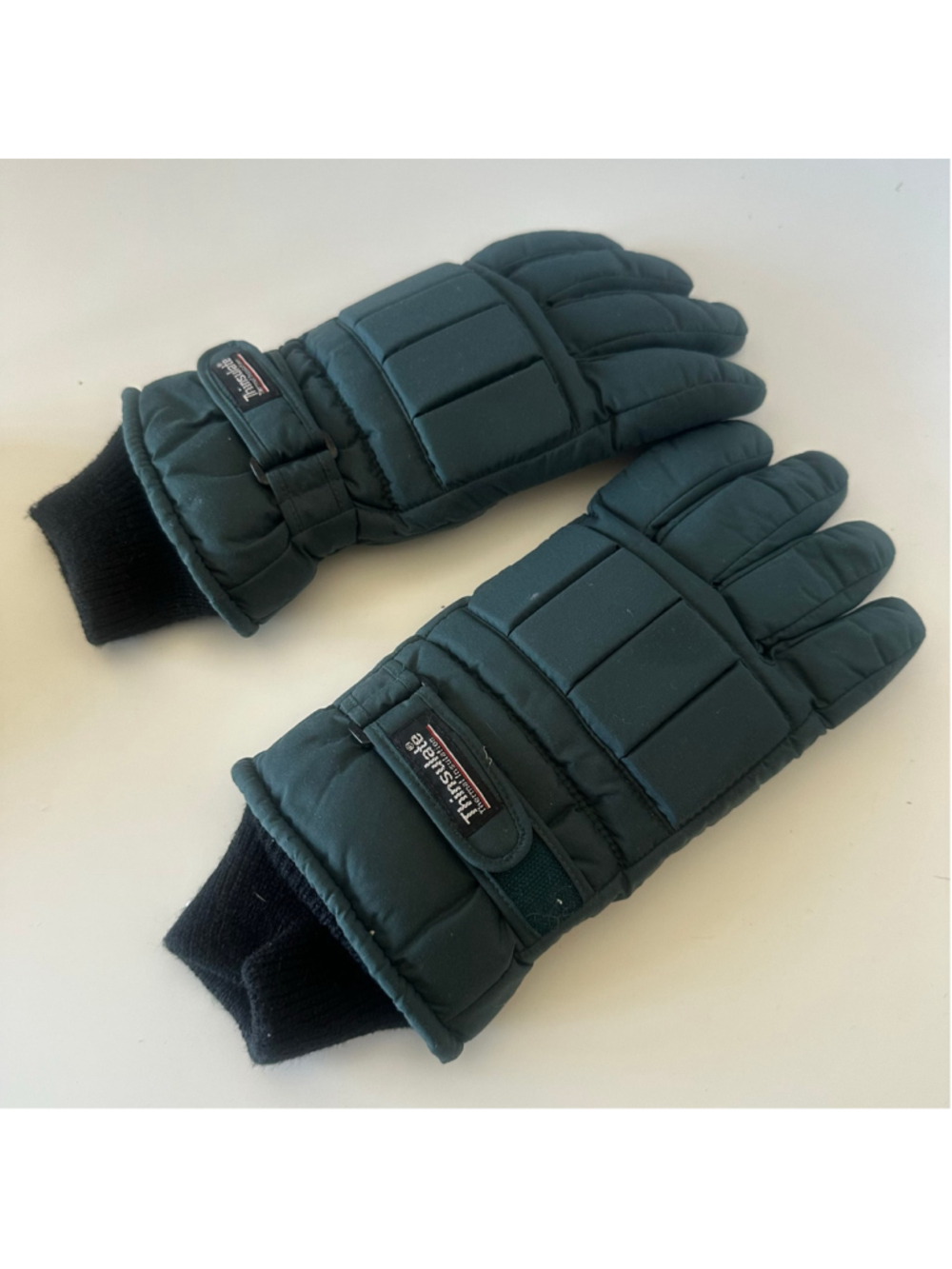 Vintage Men's L Dorfman-Pacific Winter Ski Gloves Dark Green / Black Thinsulate